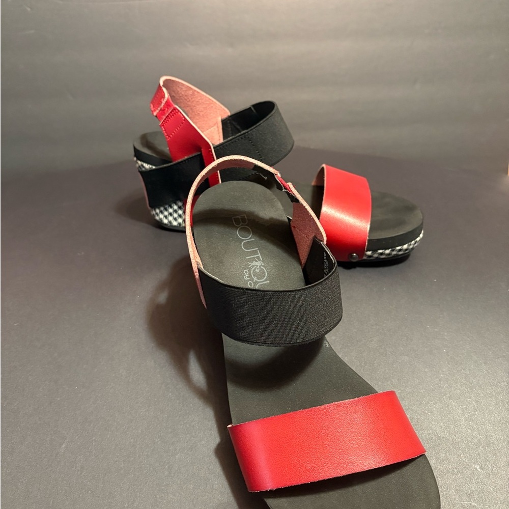 Women's Red and Black Sandals